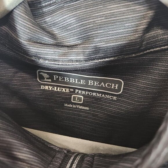 NWT Pebble Beach Men's Quarter Zip Pullover in Black‎ Size Large - Picture 7 of 8
